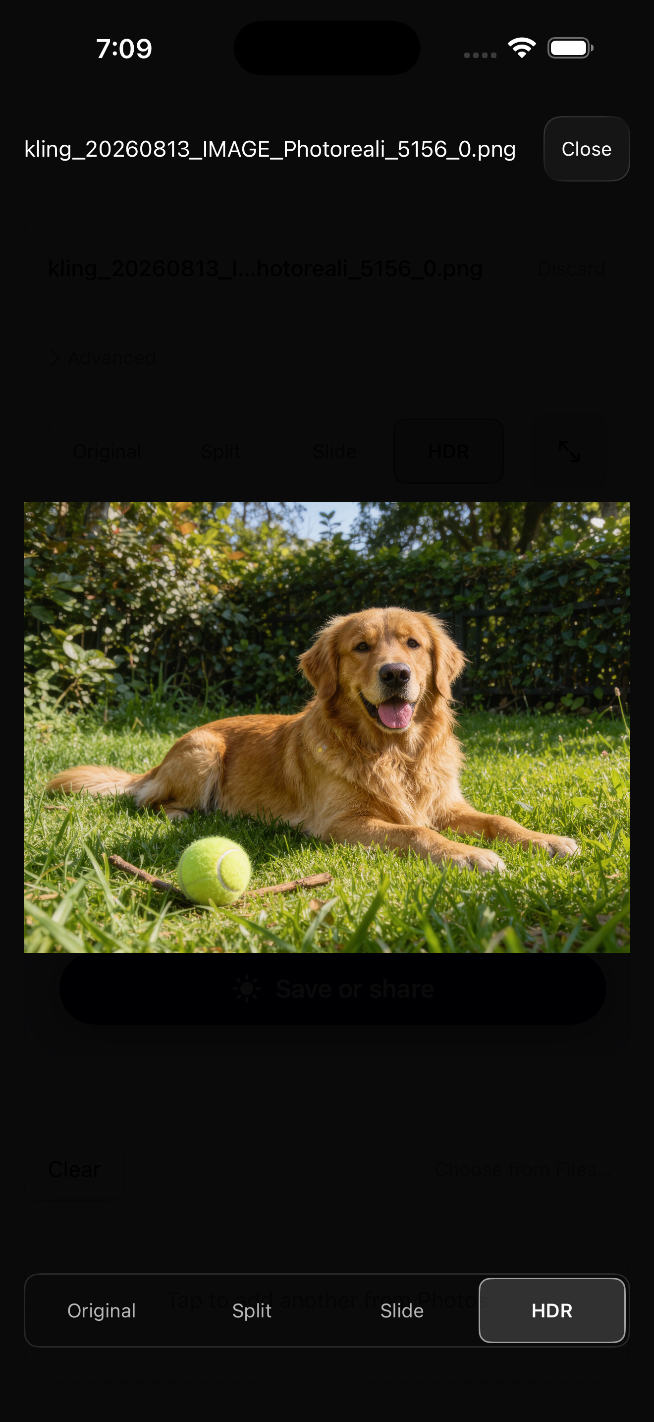 MakeHDR on iPhone — HDR view
